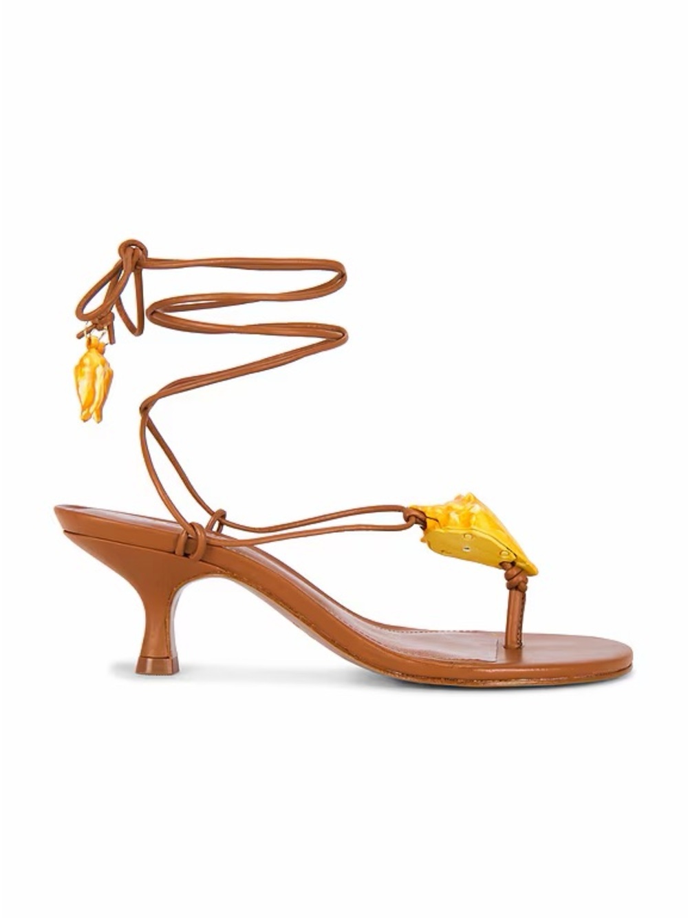 FARM Rio Shell Macrame Kitten Heel Sandals